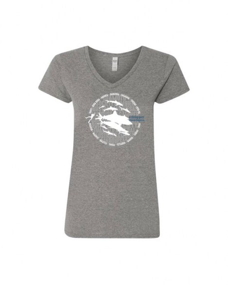 Mokarran - T-Shirt Femme Col-V - Requins | T-Shirts | eDivingPass
